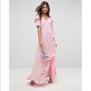 ASOS Blush Wrap Maxi Dress